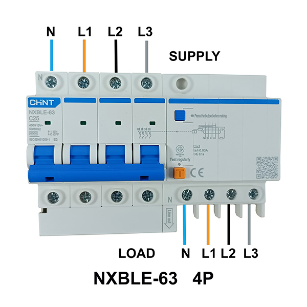 NXBLE-63-C25-4P-25A-30mA-6kA-RCBO-CHINT ELECTRIC - Image 4