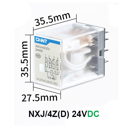 NXJ/4Z(D) Coil 24V (DC) Relay รีเลย์ CHINT ELECTRIC - Image 4