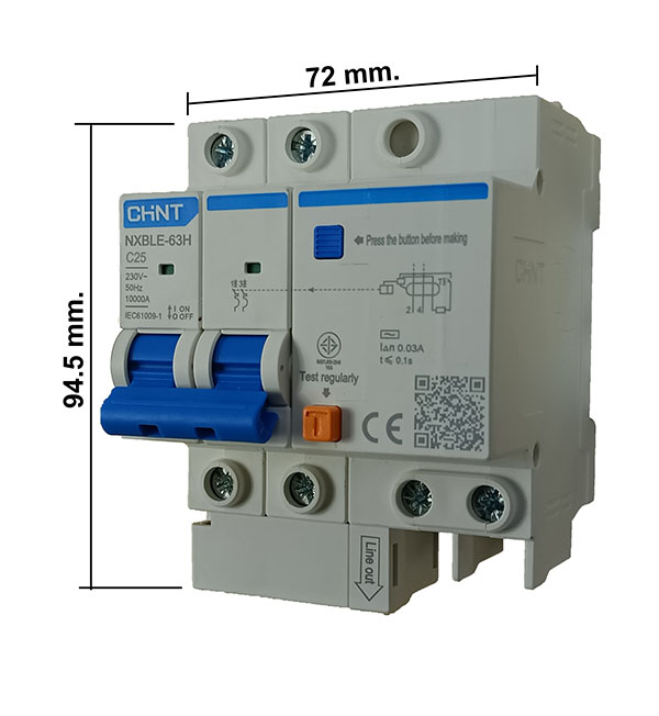 NXBLE-63H-C25-2P-25A-10kA-RCBO-CHINT ELECTRIC - Image 4